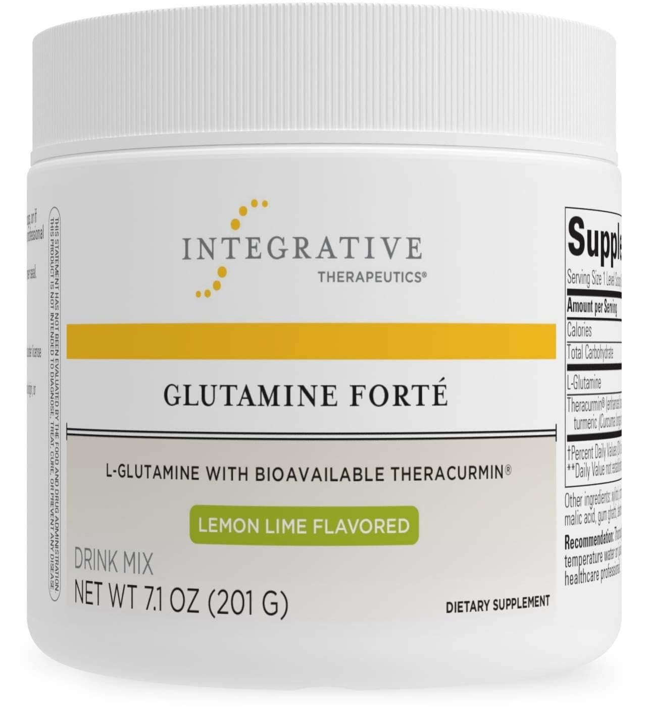 Integrative Therapeutics Glutamine Forté - Daily Health Supplement* - Gut Support Drink Mix* - Vegan, Gluten-Free & Dairy-Free - Lemon Lime Flavored - 7.1 oz (30 Servings)