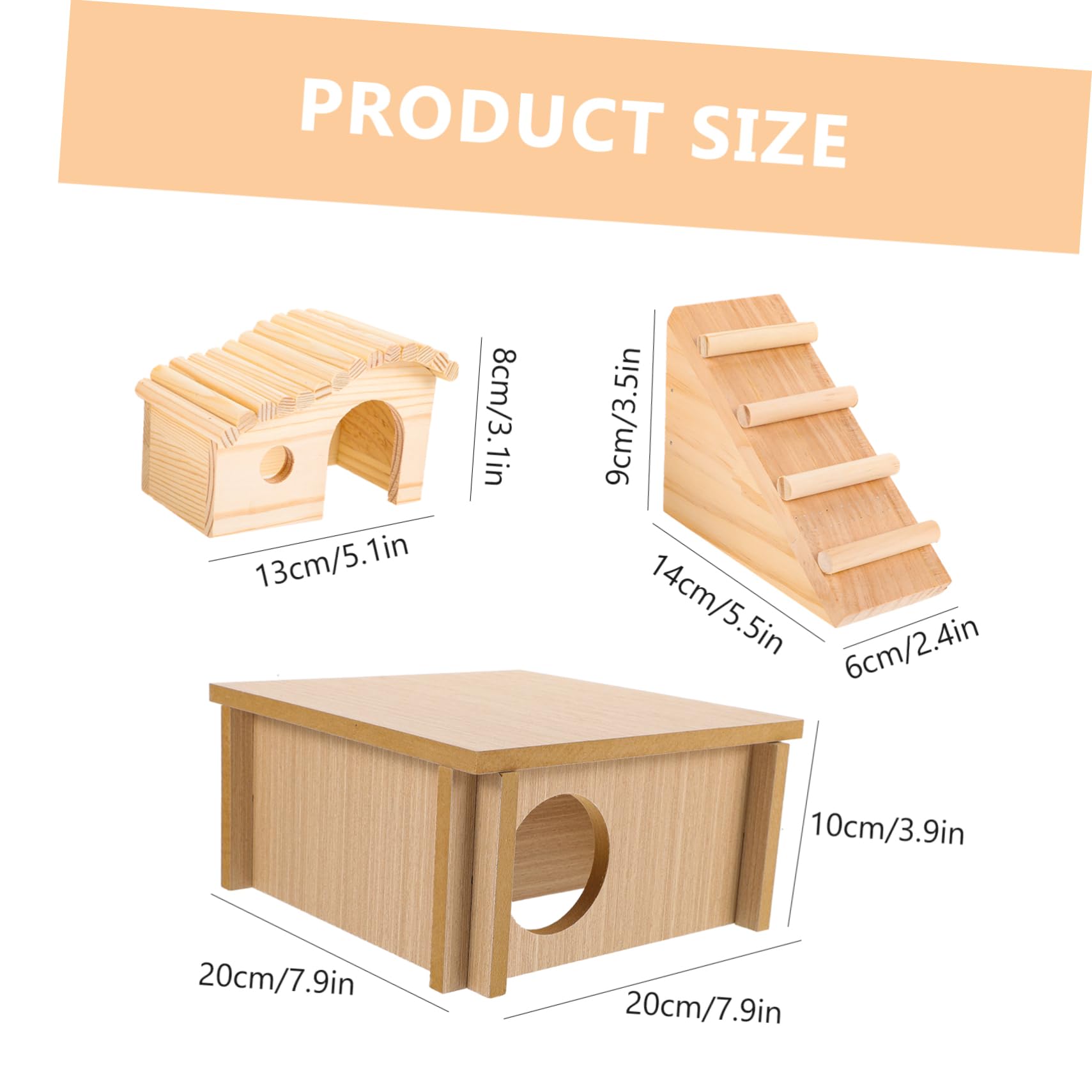 Hamsterbrücke mit Leiter Hamsterhaus als Versteck Kletterspielzeug und Nest für Hamster und Chinchilla