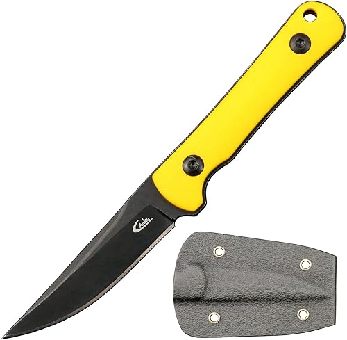 C1296 Cuchillo de hoja fija para cuello, hoja 9Cr18Mov G10 mango EDC cuchillos de herramienta con funda kydex para exteriores, campamento,