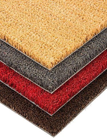 Coconut Fibre Entrance Matting - Grey 60cm x 100cm, Dirt-Trapping Doormat