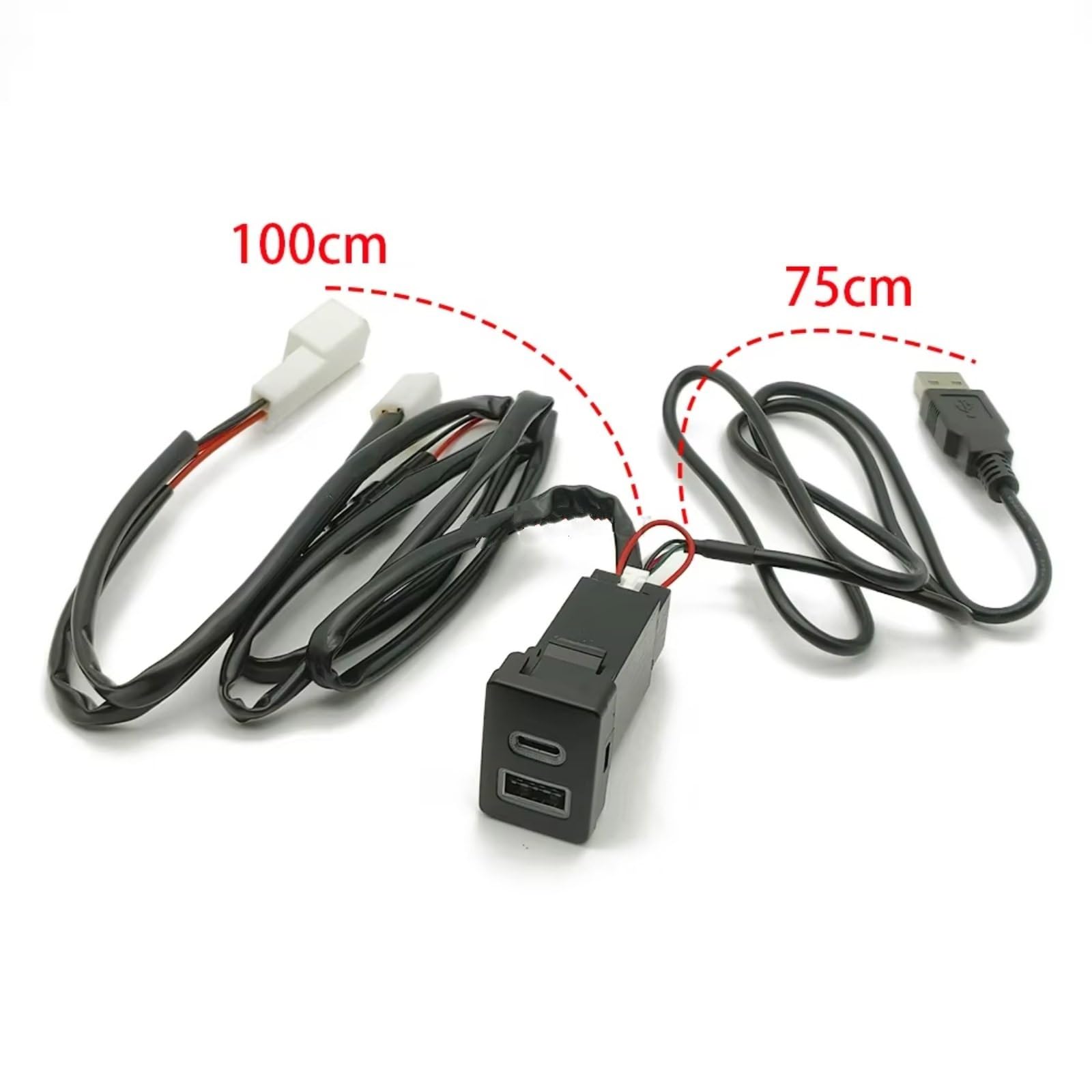 Compatible Con Toyota Para Corolla Para Prado Adaptador Audio USB Carga Rápida PD QC3.0 U-disk Flash Socket 12V 24V Impermeable Puerto USB AUX Jack