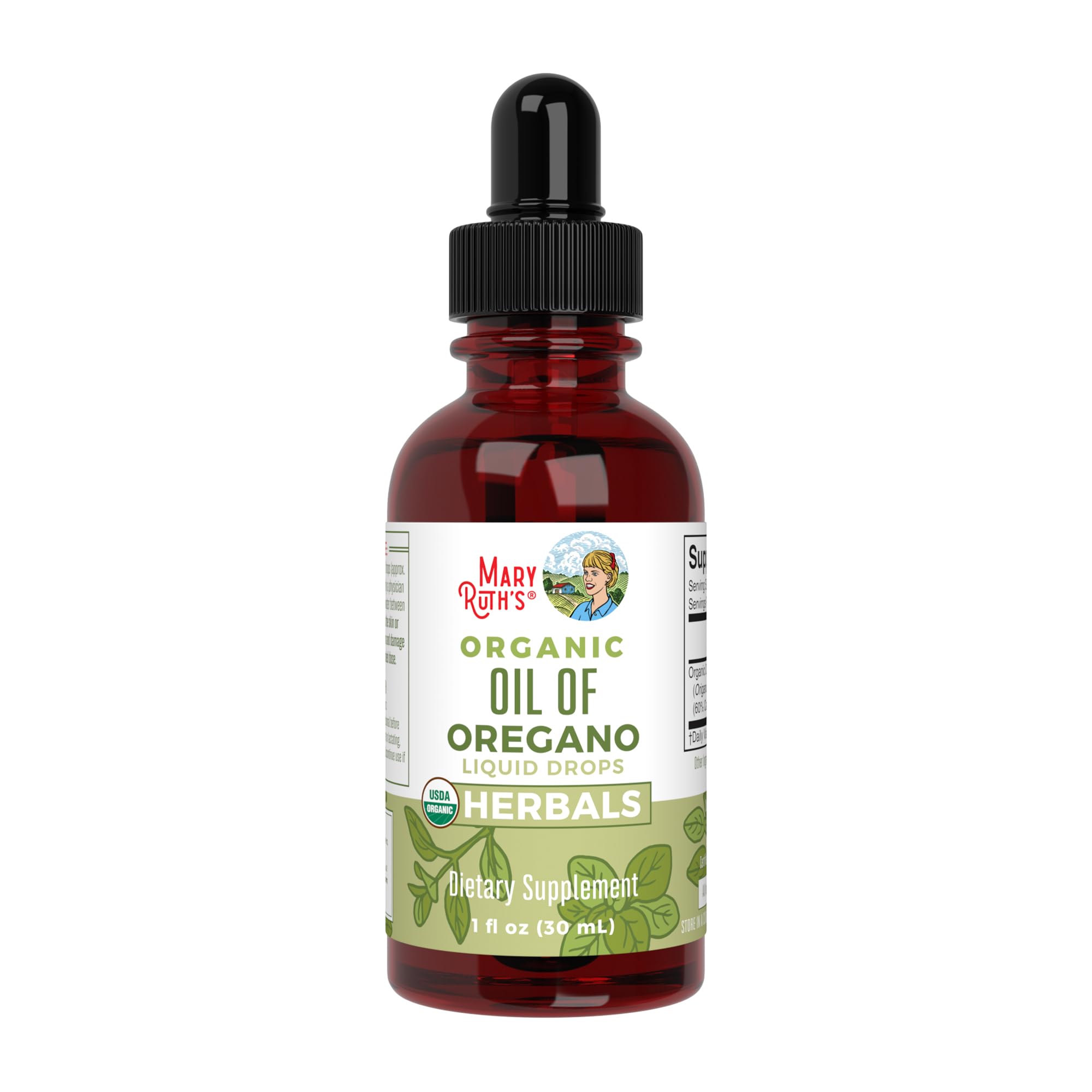 MaryRuth Organics Oregano Oil Drops | 6 Month Supply | USDA Organic Oil of Oregano Liquid | Herbal Blend for Immune Support | Digestive Health | Overall Health | Vegan | Sugar Free | Non-GMO | 1 Fl Oz