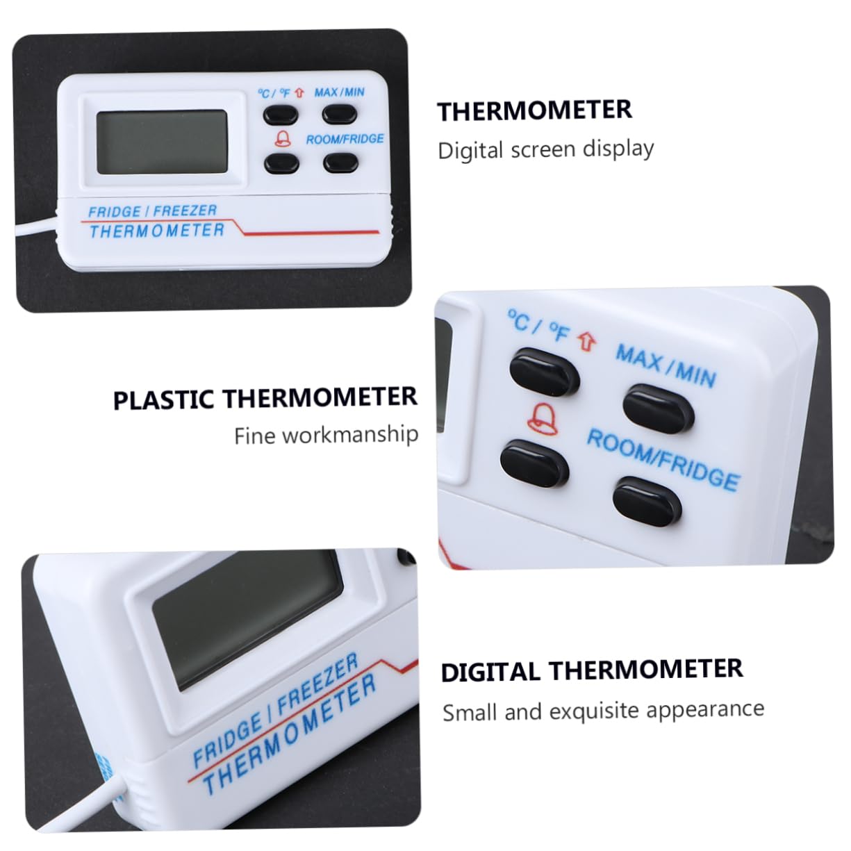 3stücke Digitaler Thermometer Tiefsttemperatur-alarm Für Kühlschrank Gefriertruhe Und Innenräume Präzise Temperaturüberwachung Für Küche Und Lagerung