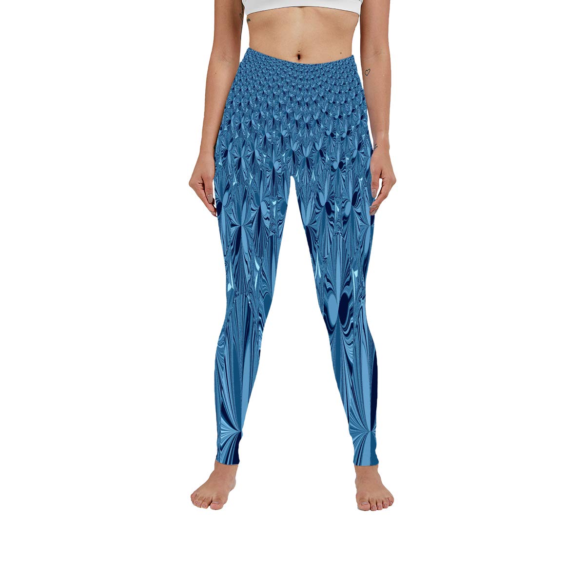 Women's High Waist Create You Own Navy Blue Comfy Running Jogging Tights Yoga Leggings Print Pants Series Compression Leggings