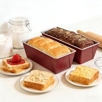 4 Pack Carbon Steel Bread & Loaf Tins Set Bread Tins for Baking