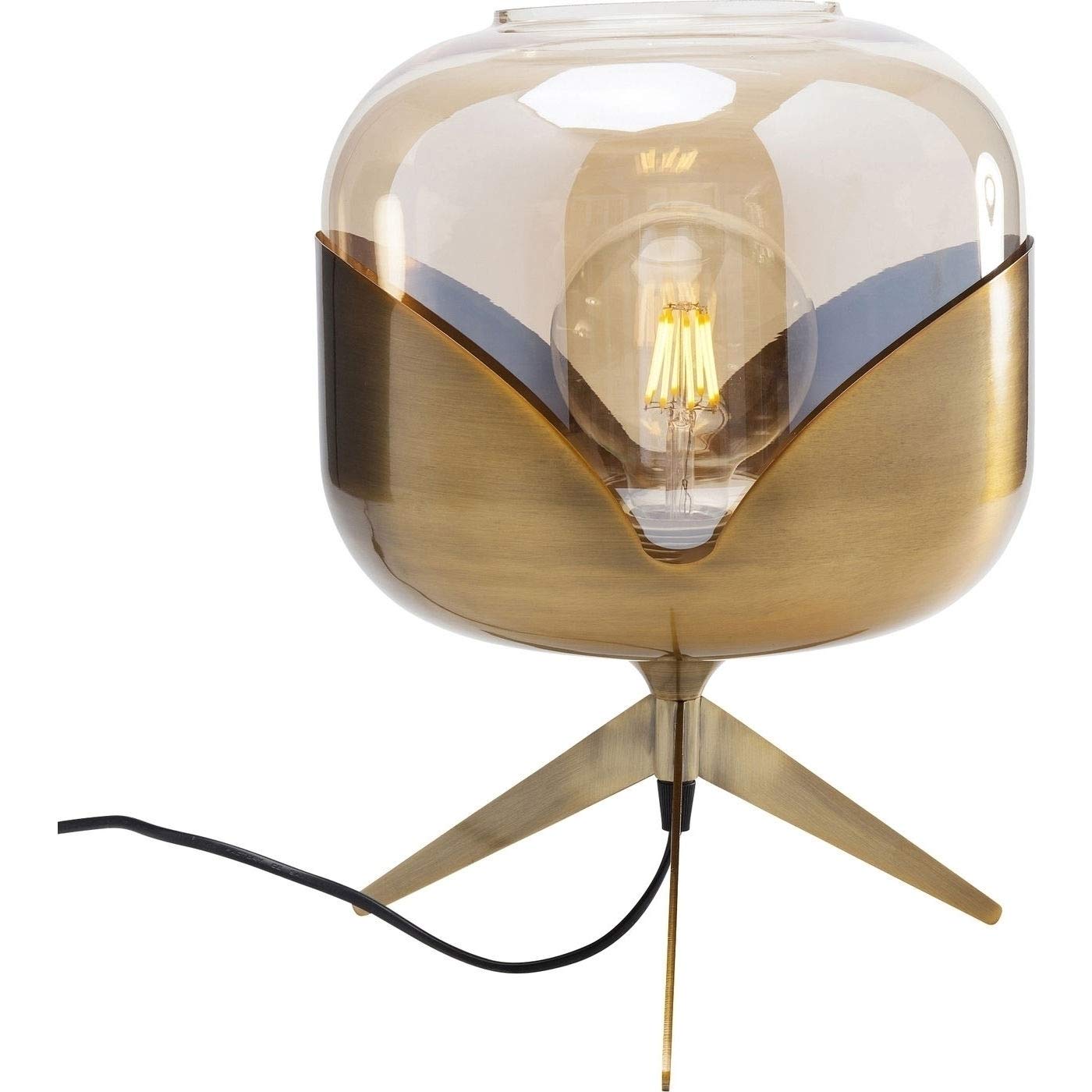 Kare Design lampada da tavolo Golden Goblet Ball, oro/vetro, stile moderno elegante, anni 60, per comodino, illuminazione soggiorno, sala d`attesa, 35x27x27 cm, lampadina non inclusa