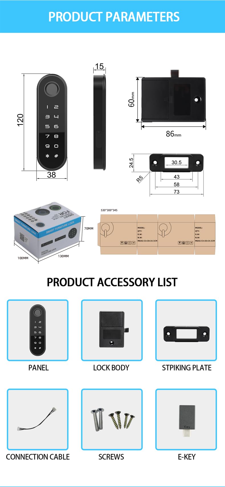 Smart Fingerprint Lock - Keyless Security for Drawers & Cabinets -3