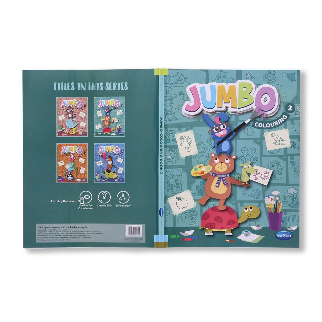 Navneet Jumbo Colouring Book 2 - Libri da colorare per bambini - 160 pagine - Libri di pittura e colorazione per bambini - Youva Crayons