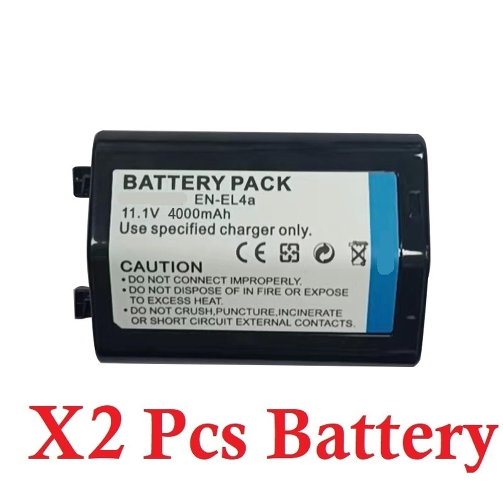 4000mAh en-EL4 EL4A for D2H D2Hs D2X D2Xs D3 D3S F6 MH-21 ENEL4 ENEL4A en EL4A en EL4 Caméra(2Pcs)