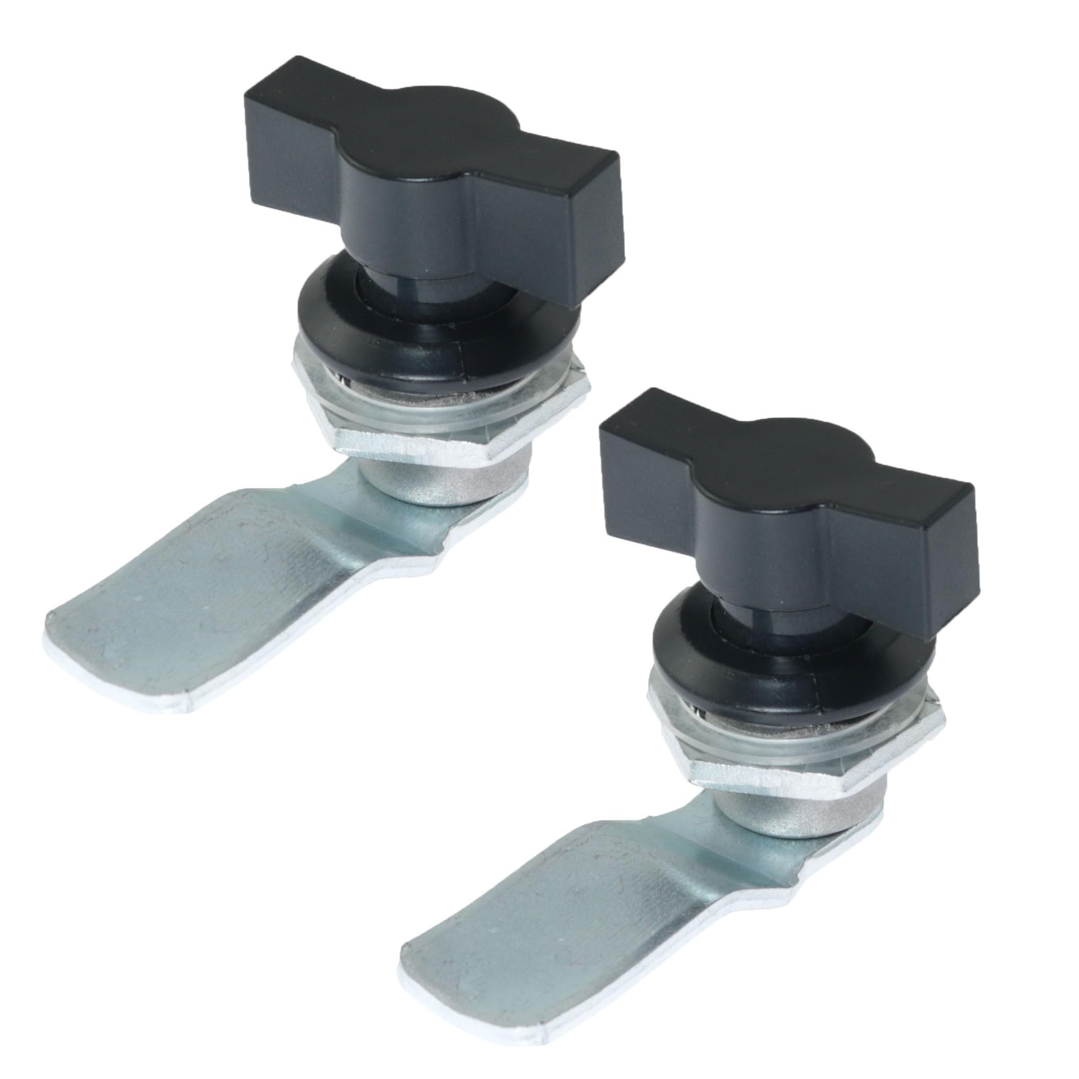 RLECS 2pcs MS714-2 Lock Black Handle Lock Cow Head Lock Thumb Operated Offset cam Lock Suitable for Mailbox Drawers Suitable for Cabinet Drawers Quarter Turn Cylinder Lock