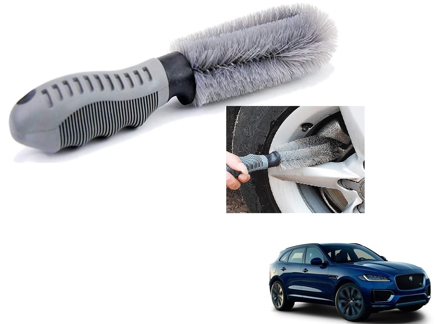 Auto Addict Car Alloy Wheel Cleaner Brush Tyre Rim for Jaguar F-Pace-image-7