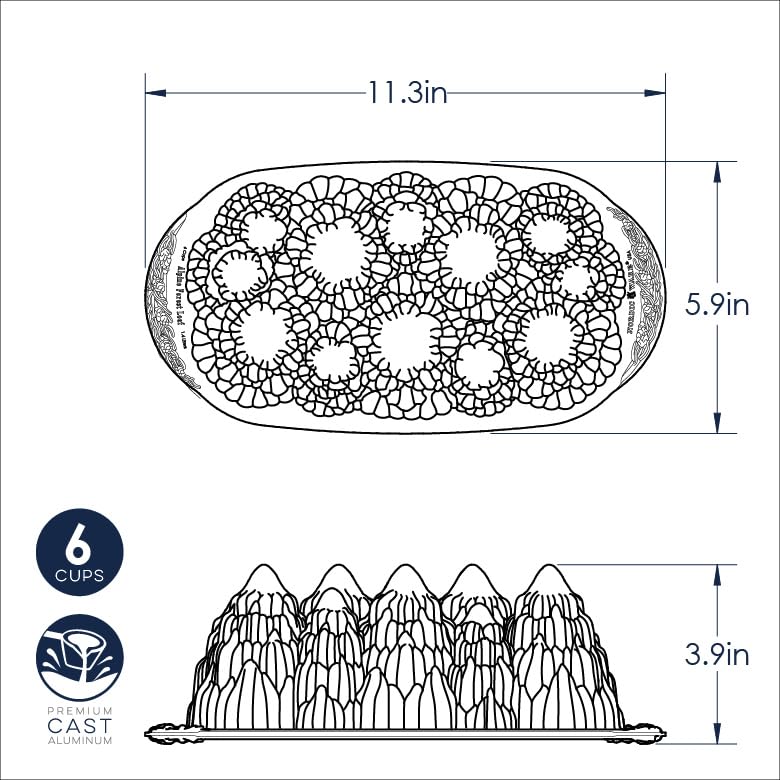 Image of Nordic Ware Alpine Forest Loaf, Sparkling Silver, 6 Cup