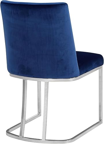 Miniatura 11 de Meridian Furniture Heidi Collection Modern - Silla de comedor tapizada de terciopelo contemporáneo con marco de metal cromado pulido, juego de 2, 19