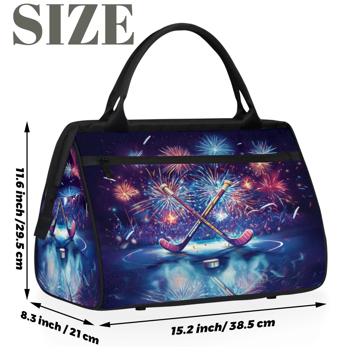 Sac de sport de hockey pour femmes, hommes, enfants, garçons et filles, sac de week-end, sac fourre-tout de 24 L pour le sport, la gym, le yoga, couleur, Big, Organiseur de sac