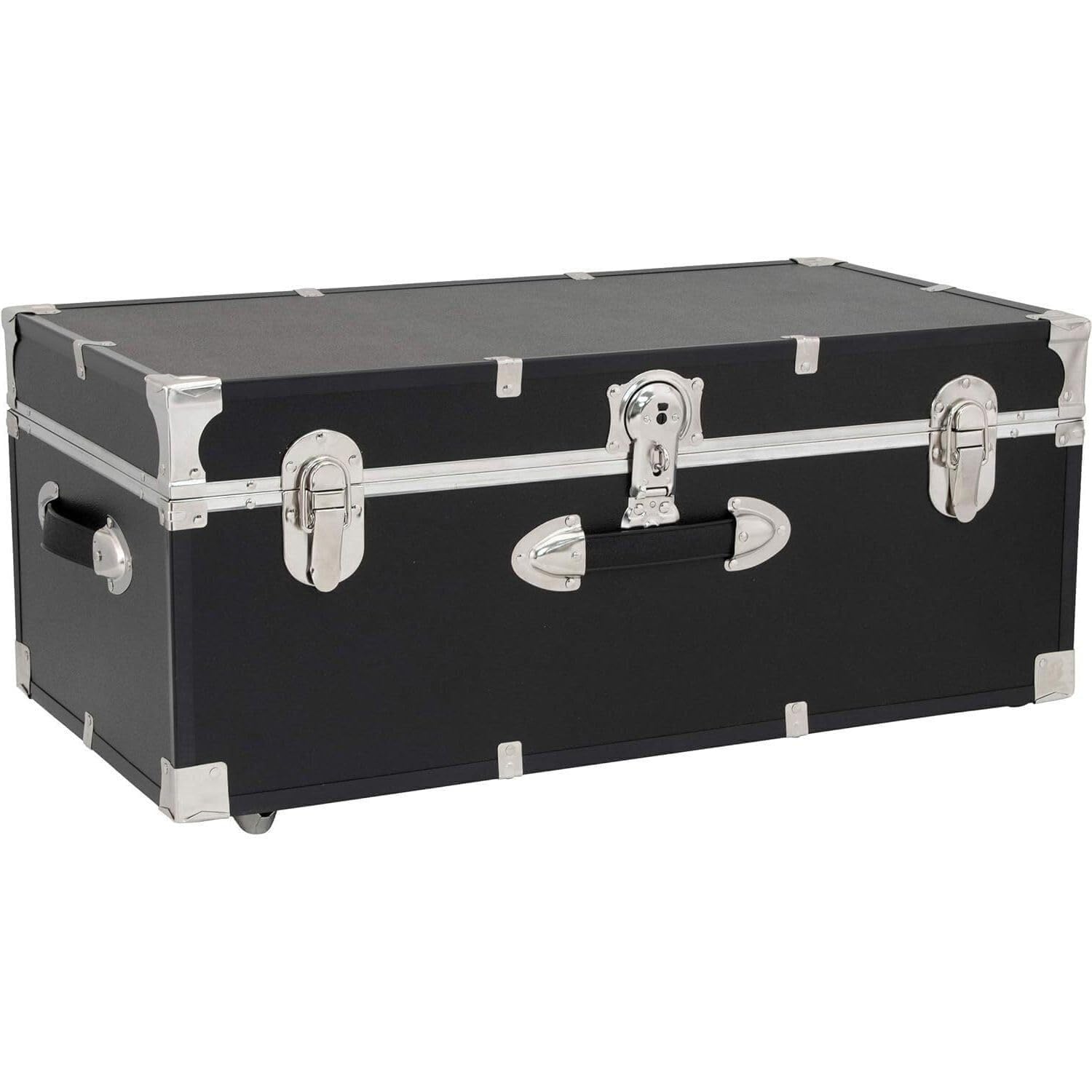 HomeStock Rustic Romance Heavy Duty 30" Under Bed College Storage Trunk with Lock, Latch Closure Type, 15.75" D x 30" W x 12.25" H, Ideal Camp Dorm