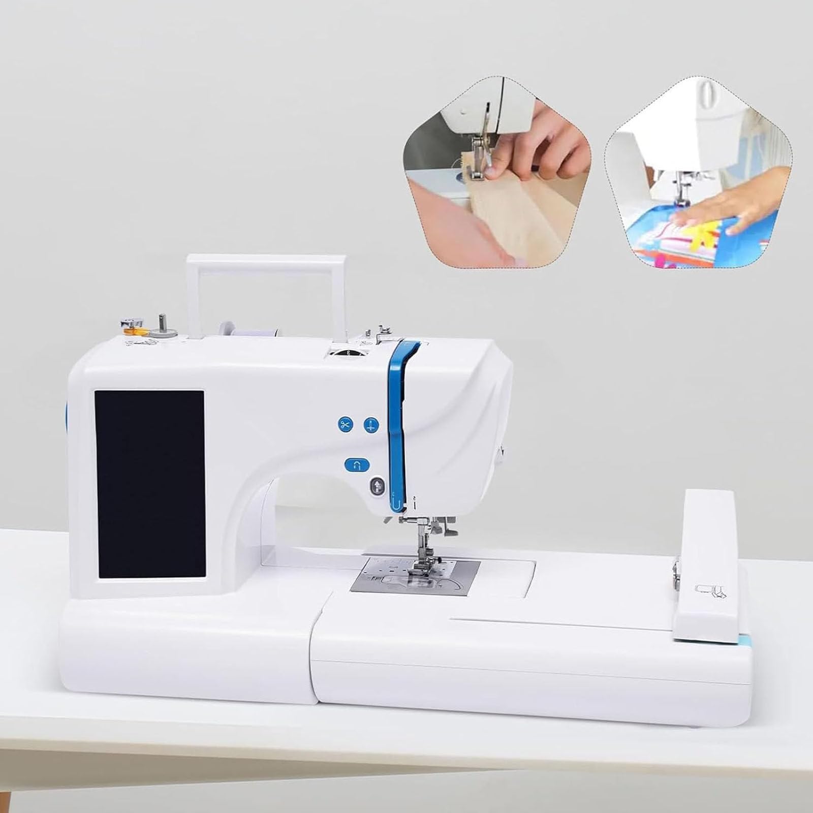 Máquina de Coser, Portátil Mini Maquina de Coser Electrica, Máquina de Coser eléctrica Multifuncional con Luz de LED Sewing Machine par,Purple-SewingandEmbroidery