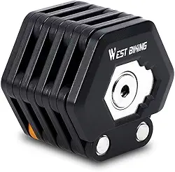WEST BIKING - Cadeado Dobrável Bike Com Chave Codificada Corrente Compacto Resistente Preto Multi-lock