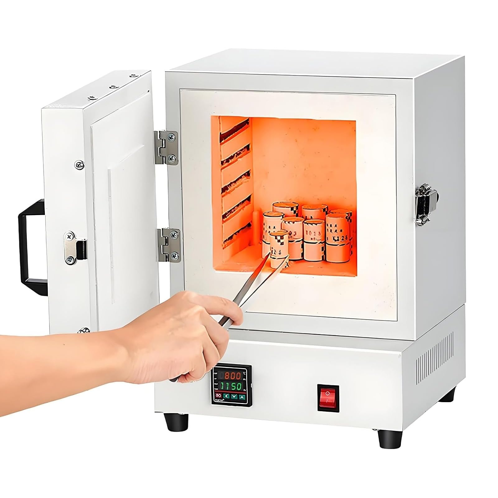 Elektryczny piec wypalany 2000 W, piec elektryczny 1150°C, piec do topienia metalu, zamknięte laboratoryjnie, do biżuterii i obróbki metali