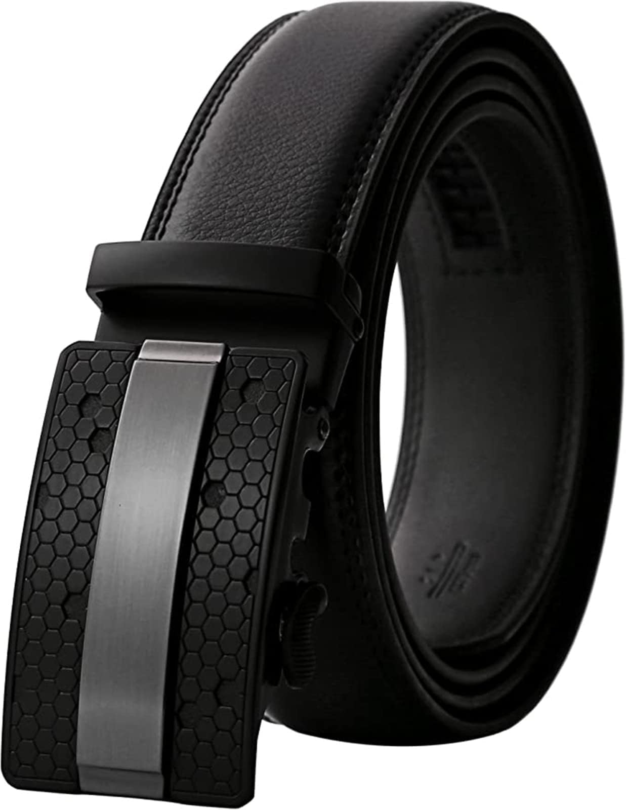 Mens Belt Leather Slide Ratchet Belt for Gift Dress and Casual, 1 3/8" with Adjustable Automatic Buckle - Fit for Jeans, Suits and Every Occasion