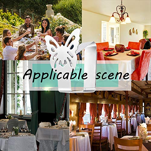 Foto von Aongray Schmetterling-Motive Tischtuchklammern, 8 Stück Tischdeckenklammer aus Edelstahl,Rostbeständig rutschfest Winddicht Tischdecke Clips an Ihre bis zu 3.5 cm Dicke Tischplatte