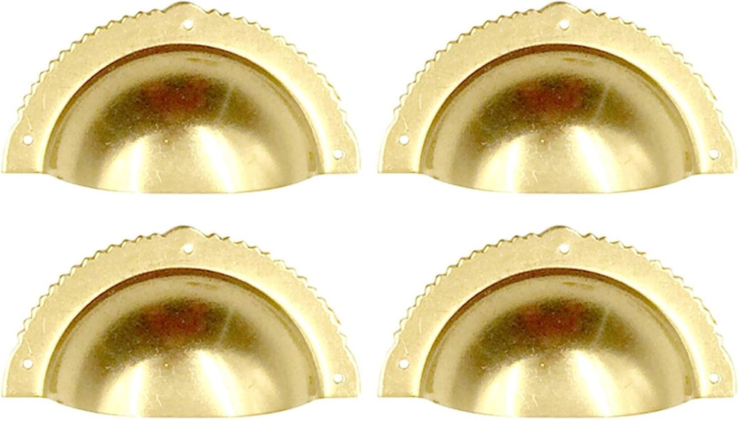 Uoxhfdh Brass Color Retro Furniture Cup Handles With Screws For Kitchen Cupboard,Wardrobe,Dresser Drawer(Brass Color)