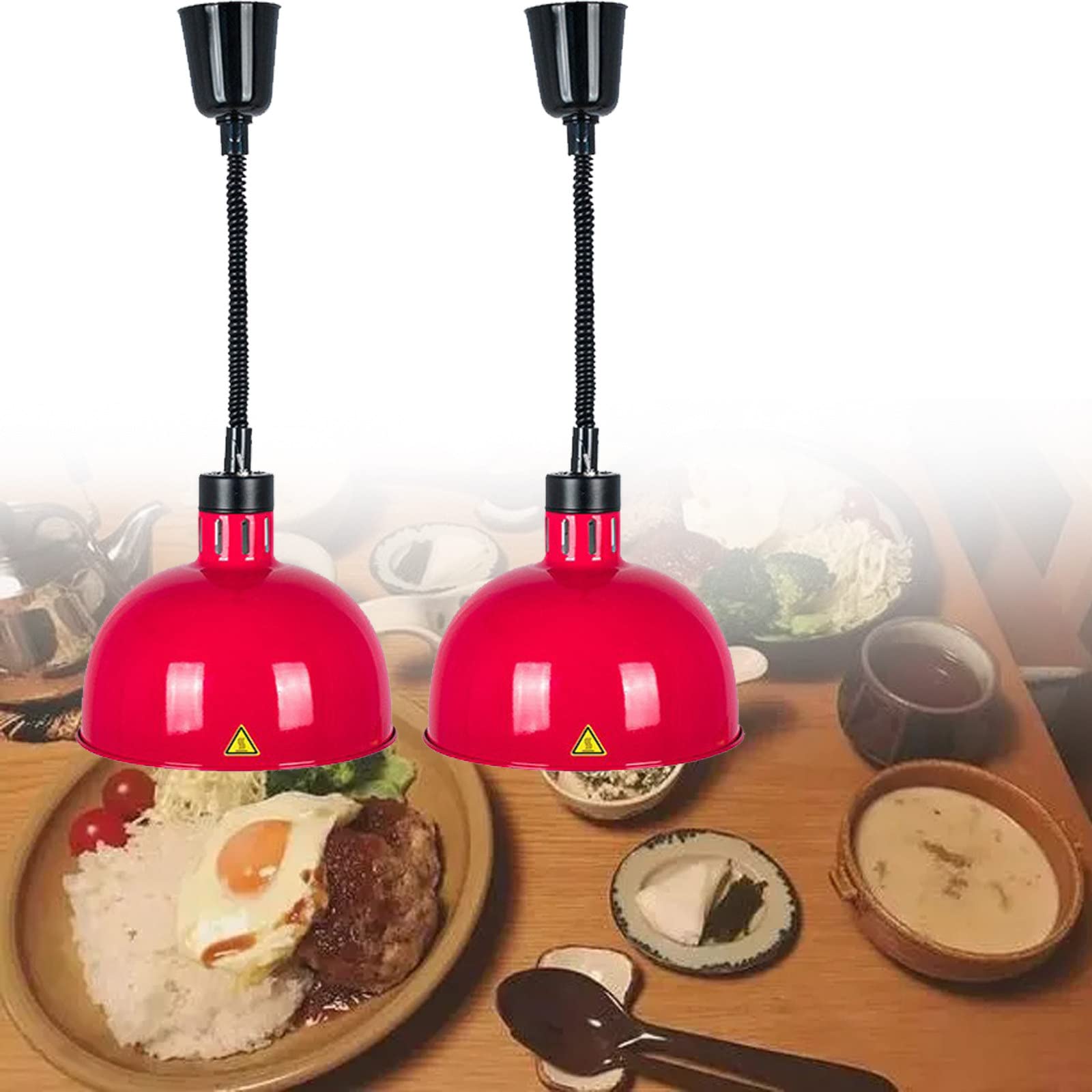 Scaldavivande commerciali da 250 W, lampada termica a sospensione, lampadina regolabile da 60 a 180 mm, per forniture per ristoranti e servizi di riscaldamento
