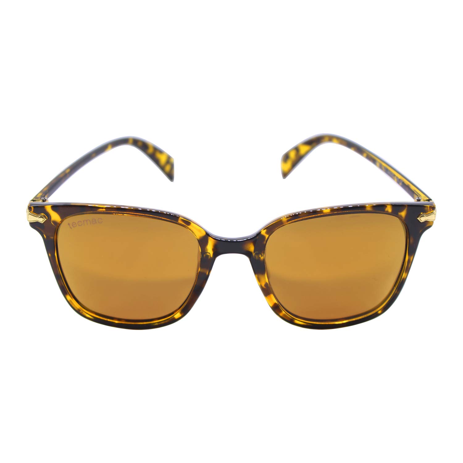 TecMac P0811 Wayfarer UV400 Polarized Mirror Lens Leopard Print Design Sunglasses for Unisex for Driving, Fishing, Outdoor Activities (Brown)