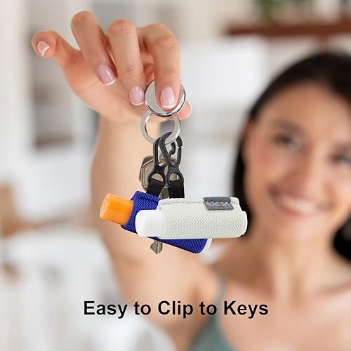 Miniatura 5 de Llavero de soporte para bálsamo labial Likesing, paquete de 4 llaveros para chapstick con clip para mochilas, botellas deportivas, llavero de