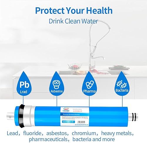 Miniatura 4 de CXZTCL Membrana RO 500G Membrana de ósmosis inversa para debajo del fregadero Filtro de agua de ósmosis inversa Cartrige reemplazo se adapta al