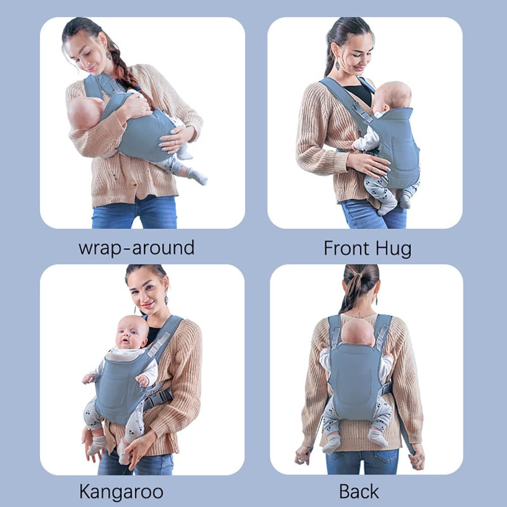 Marsupio Neonato,Marsupio Neonato 0-24 Mesi,Fascia Porta Bebe,Marsupio Neonati Ergonomico, Porta Bambino da 0-24 Mesi(Inferiore a 15kg) Puro Cotone Traspirante Leggero per Neonati
