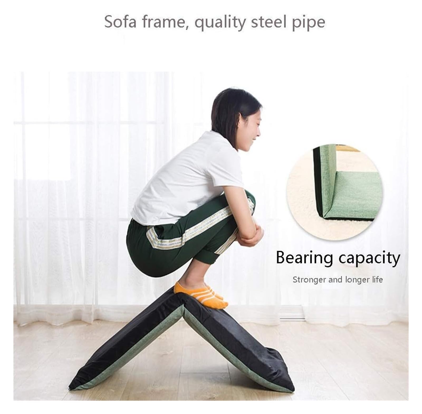 Silla de suelo plegable ajustable, sofá perezoso extraíble y lavable, asiento de meditación de 5 posiciones, tela gruesa de pelo corto, cómoda tumbona gris