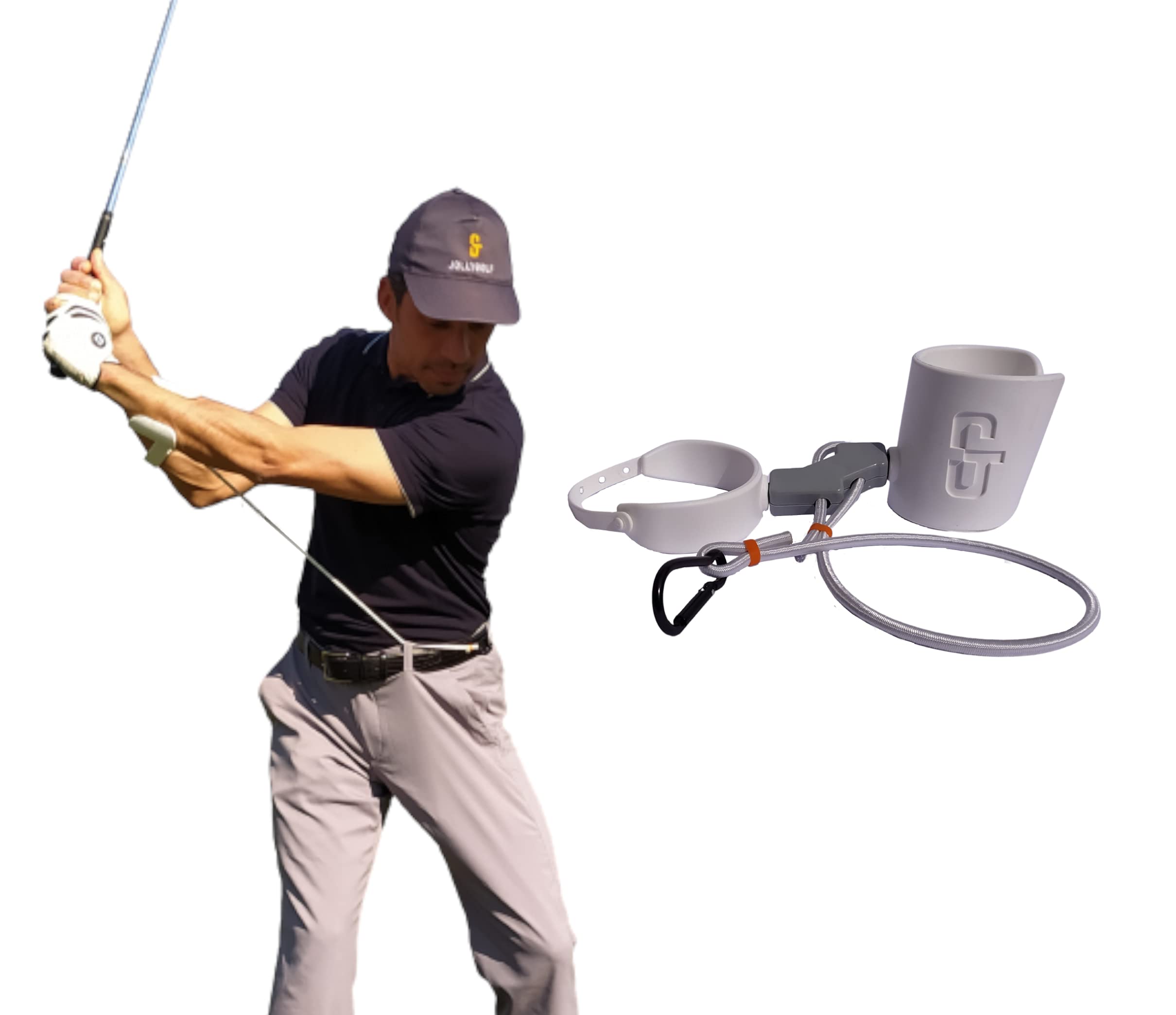 Jollino Golf Swing Trainer. Simple, Easy and Portable Tool, to Improve Your Golf Training.