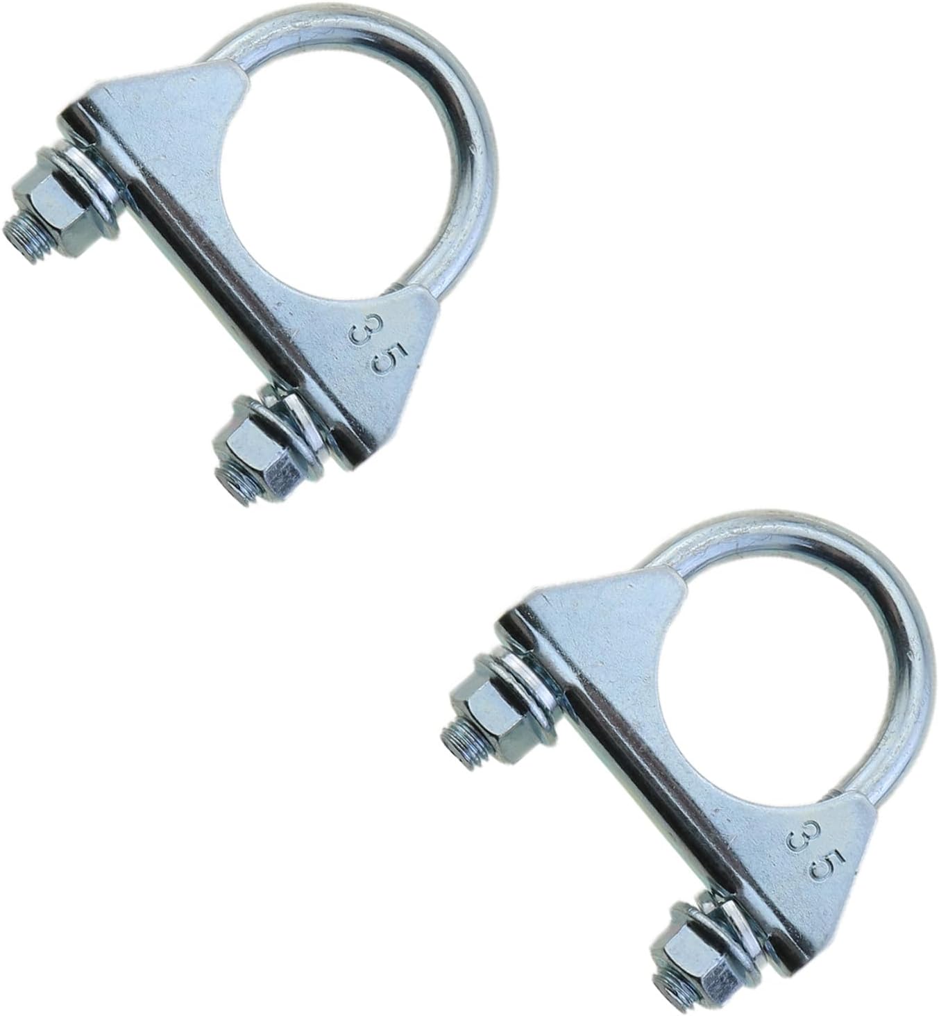 MEETOOT U-Bolt Muffler Tailpipe Exhaust Hanger, 2-1/2 Inch OD, 2-Piece Universal Muffler Exhaust Clamp