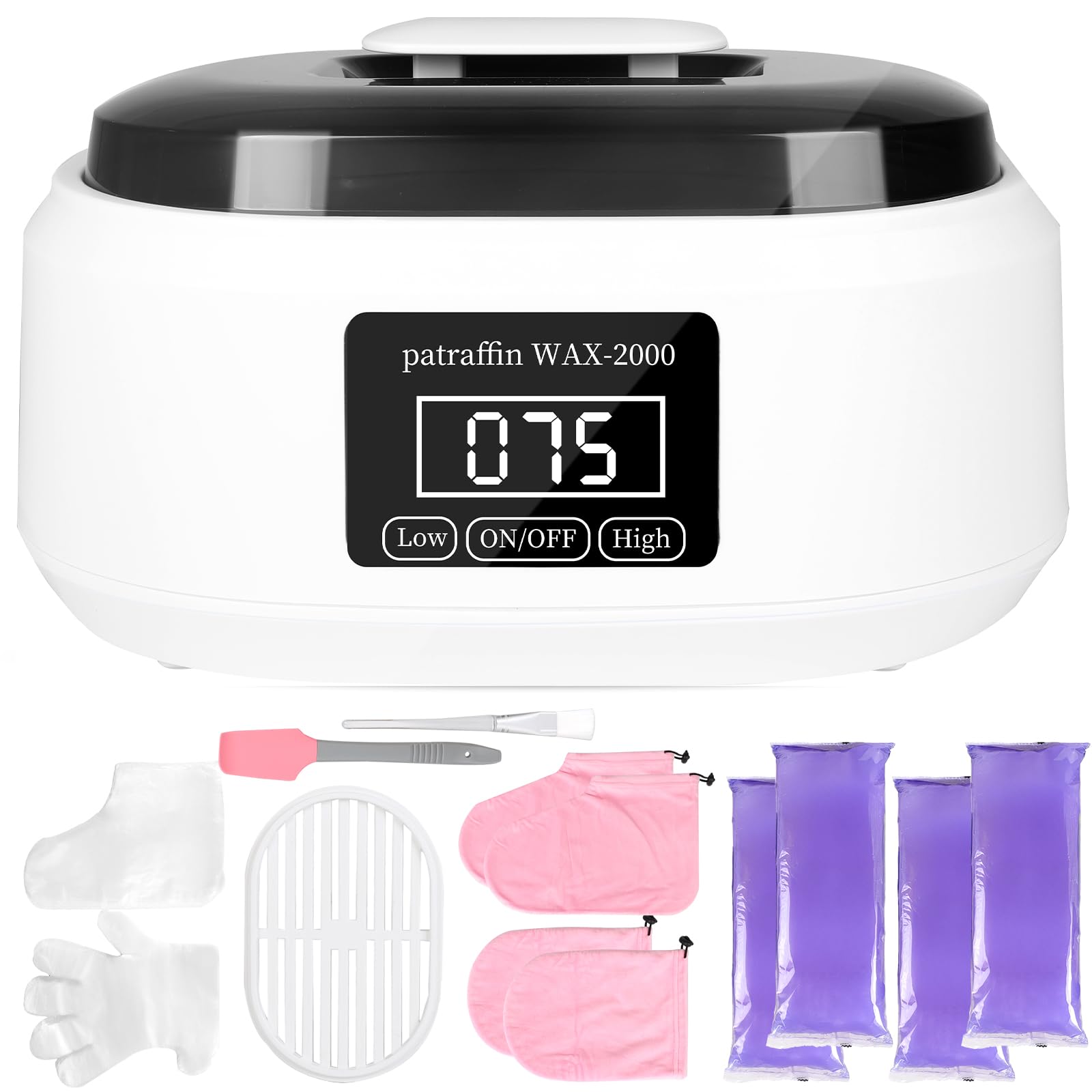 Bains de Paraffine pour Les Mains et Les Pieds Capacité 3500ml avec Cire de Paraffine 1800g et Accessoires
