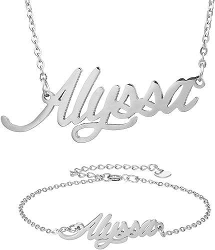 HUAN XUN - Collar con nombre personalizado en plata dorada