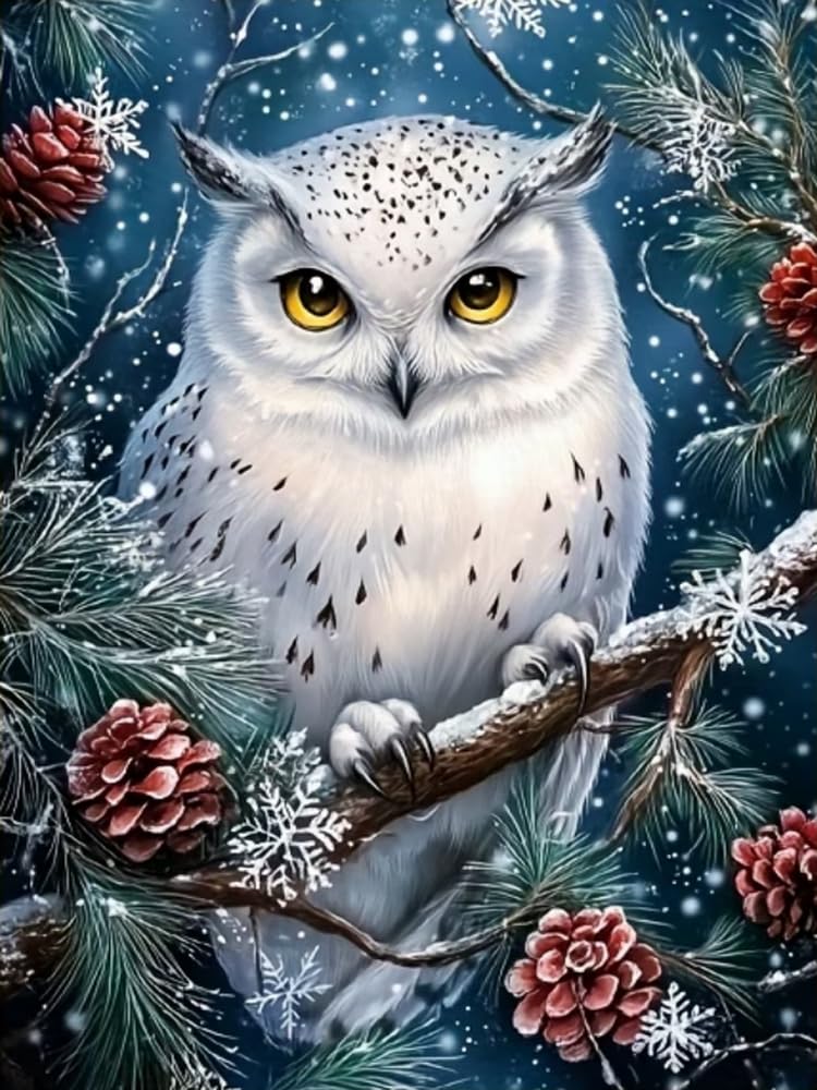 Brennora Embroidery Cross-Stitch Kits for Adults Beginners Pre Printed Cross Stitch Kit Owl 11CT Needlework Arts and Crafts for Home Decor 16x20 inch