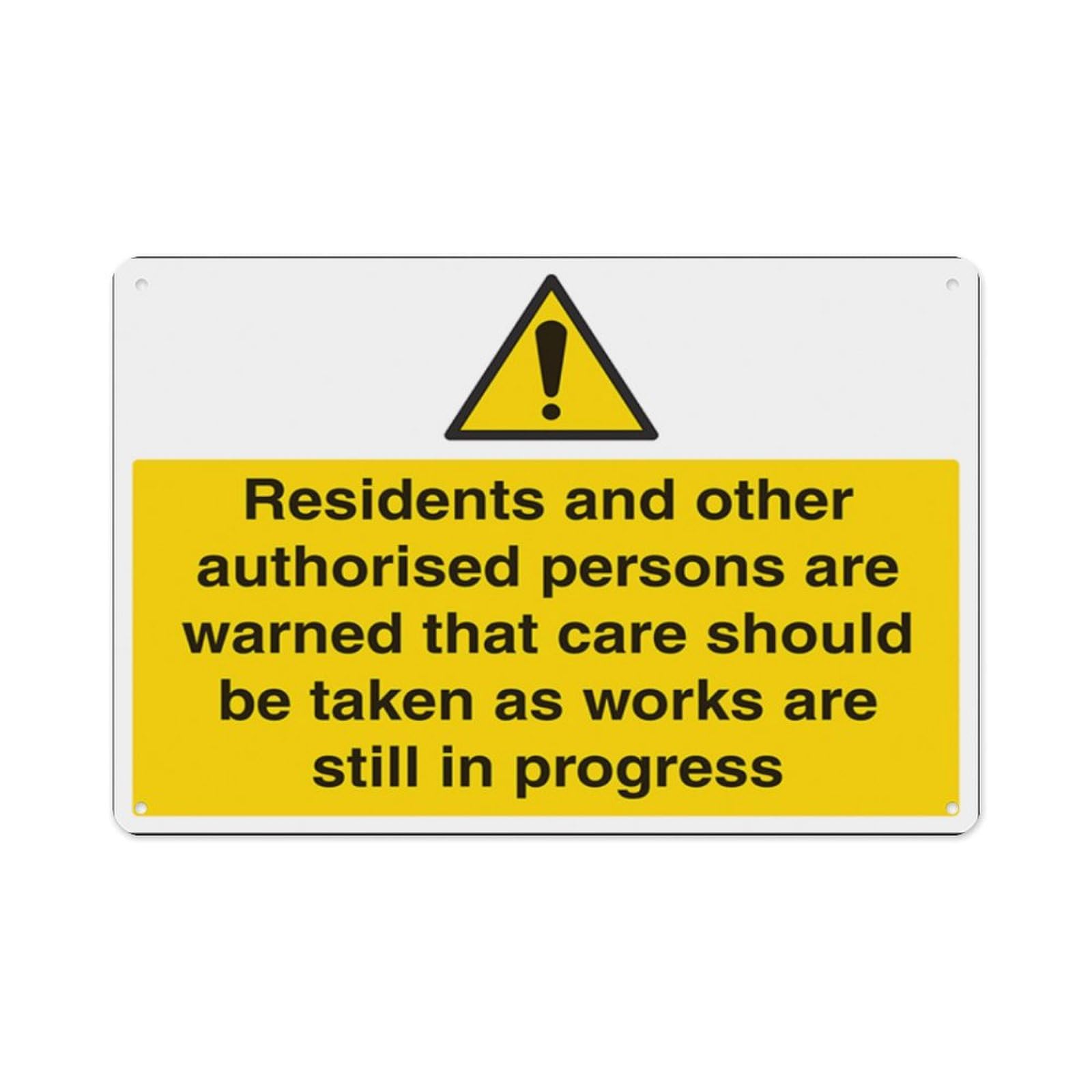 peiyeety Residents & Other Authorised Users Are Warned Aluminum Tin Warning Signs For Home Outdoor Garden 8X12 Inches
