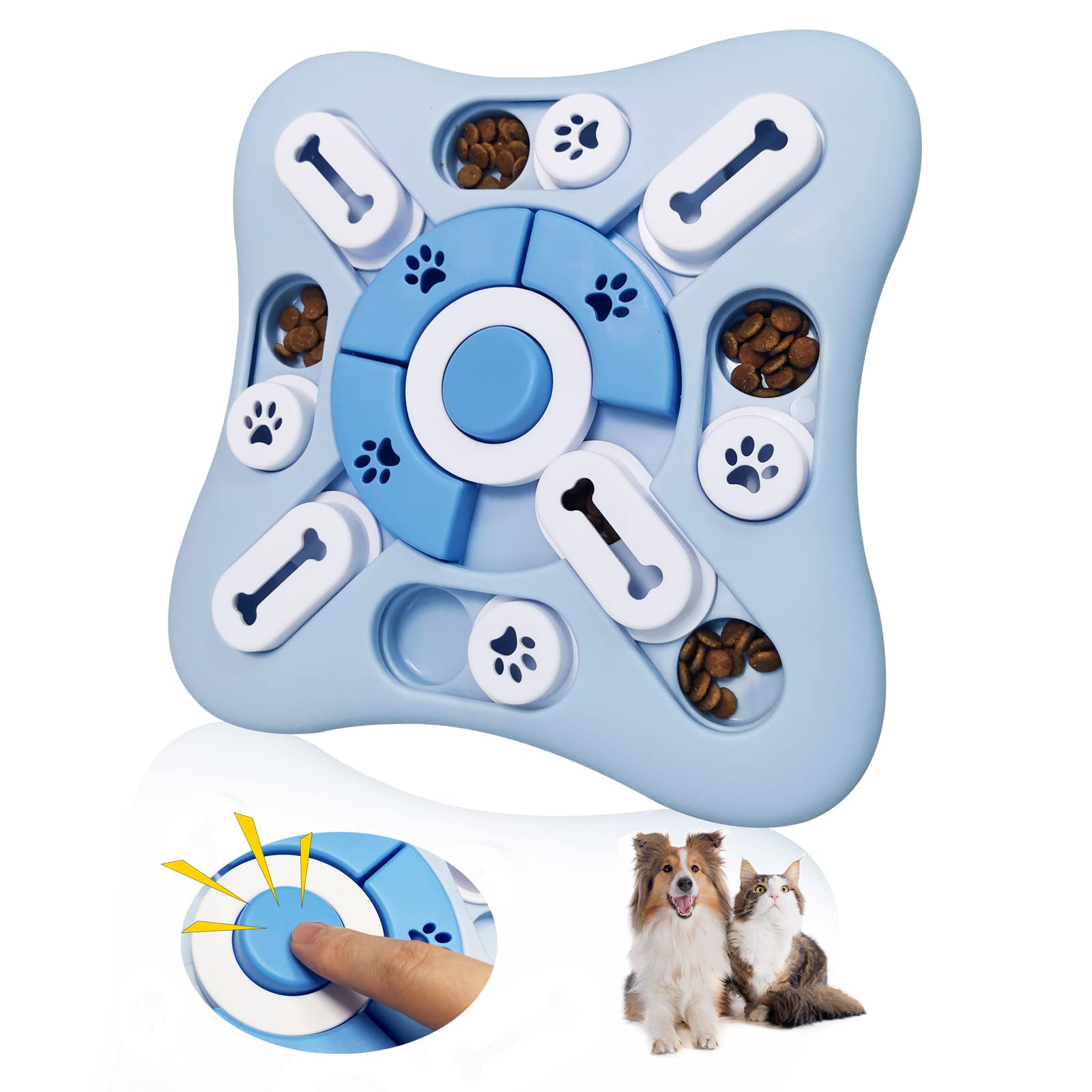 [New Version] Vocal Pet Toys, Educational Toys for Dogs to Train IQ, Help Pets Digest, Feed Slowly and Decompress Toys Can Be Used As Gifts for Dogs and Cats, Blue