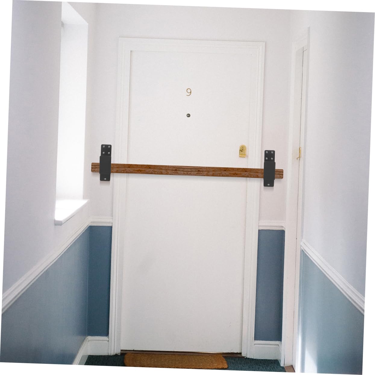 POPETPOP Supports de Barre de Sécurité pour Porte de Grange en Acier, Design Épaissi, 4 Pièces, pour Portail de Clôture et Entrepôt