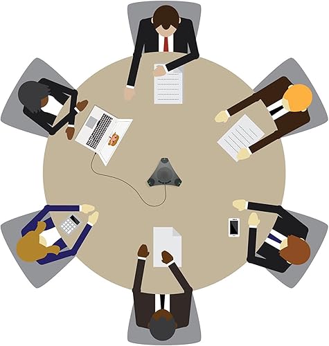 Miniatura 5 de Altavoz USB con doble concentrador, micrófono omnidireccional para sala de conferencias, altavoces de computadora con micrófono para oficina en