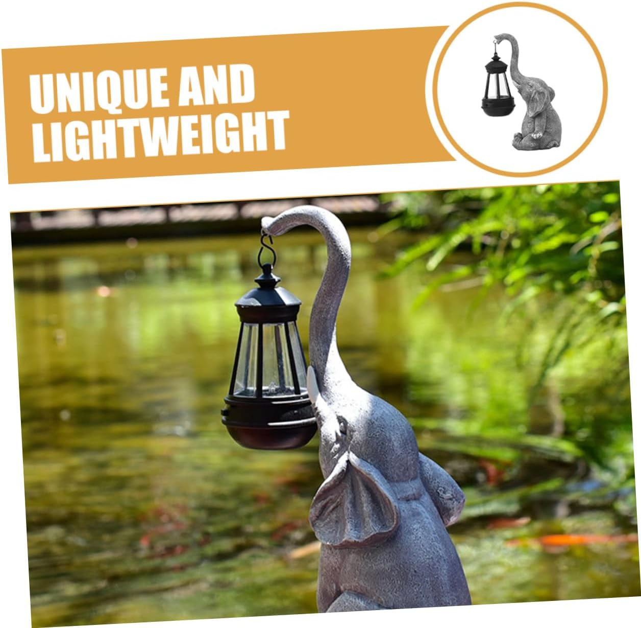 Abaodam Solar Powered Resin Animal Sculpture Glowing Lawn Lamp Outdoor Decor for Patio Balcony Wear-Resistant Figurine with Unique Lighting Atmosphere