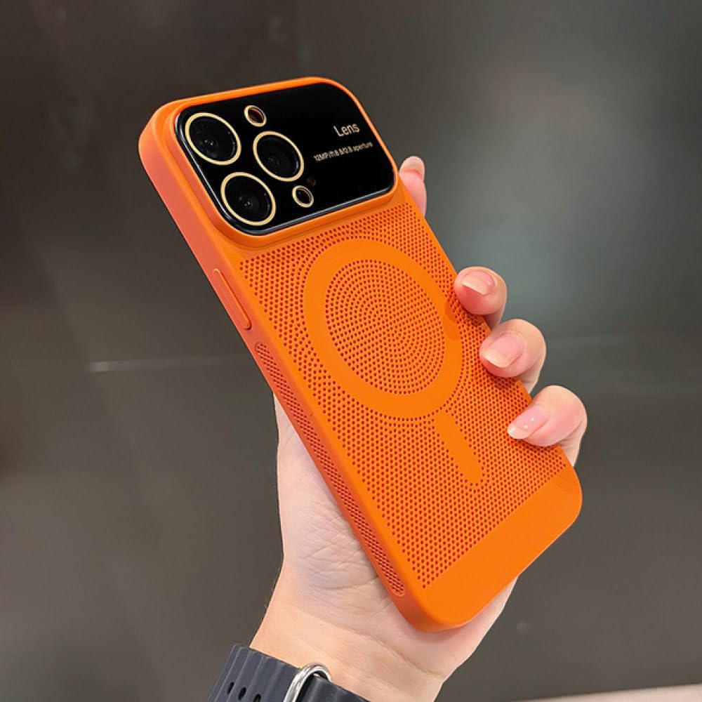 Coque de refroidissement iPhone 12 métal rigide orange antichoc