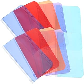 WATIIFUFU 12Pçs Pastas De Arquivo Bloco De Notas Bloco De Notas Pasta Transparente Sacos De Folhas Soltas Pasta Decorativa Bolso Bolsa De Bolso Com Zíper Bolsa Com Zíper Recarga De