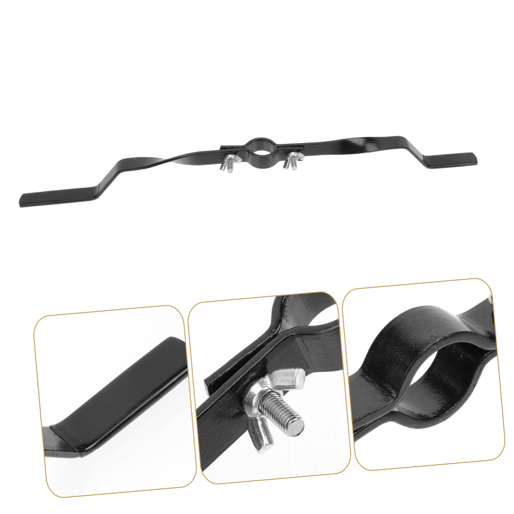 TOYANDONA Supporto per Tamburo in Ferro Nero Resistente Superficie Liscia e Rotonda, Accessorio Musicale per Professionisti e Principianti