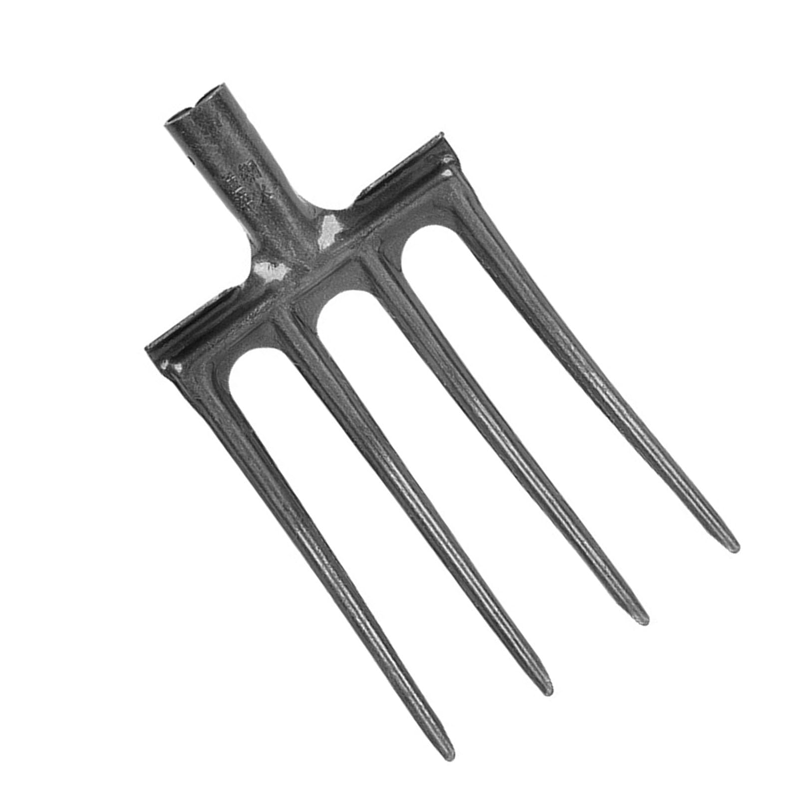 ZAWELIYO Digging Fork, Garden Fork Heavy Duty Strong High Carbon Steel Garden Spading Fork for Heavy Duty, with 34mm Connection Port (4 Tine)