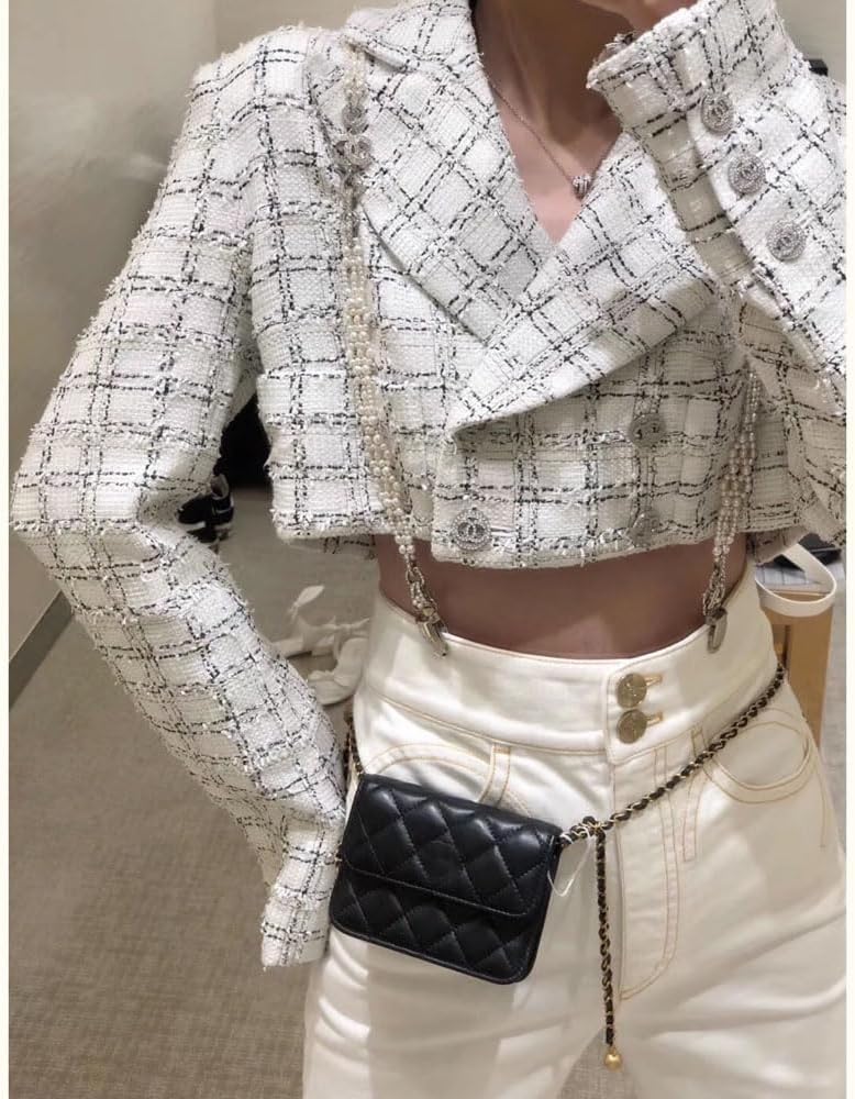 NXITK Mini Crossbody Leather Waist Bag - Fashionable Small White Belt Purse - Image 5