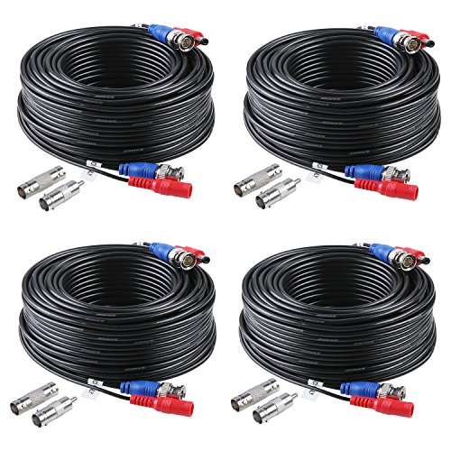 ANNKE 4 Pack 30M/100ft All-in-One Video Power Cables, BNC Extension