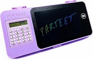 PARTEET LCD Writing Tablet Pencil Box with Calculator | Multifunctional Stationery Case for Kids | Drawing Board Pencil Ca... Price In India
