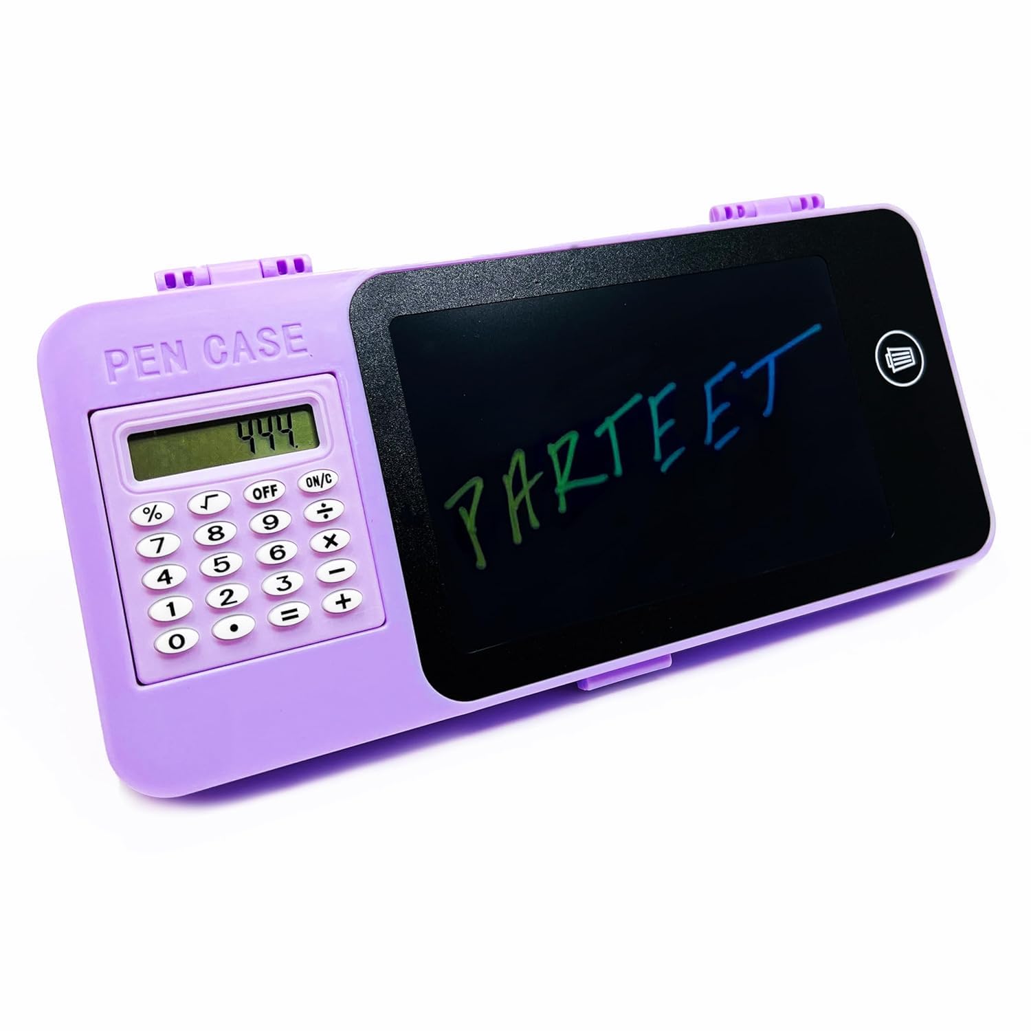 PARTEET LCD Writing Tablet Pencil Box with Calculator | Multifunctional Stationery Case for Kids | Drawing Board Pencil Case with Erase Button | Magic LCD Display & Storage Box (Mix Color)-image-4