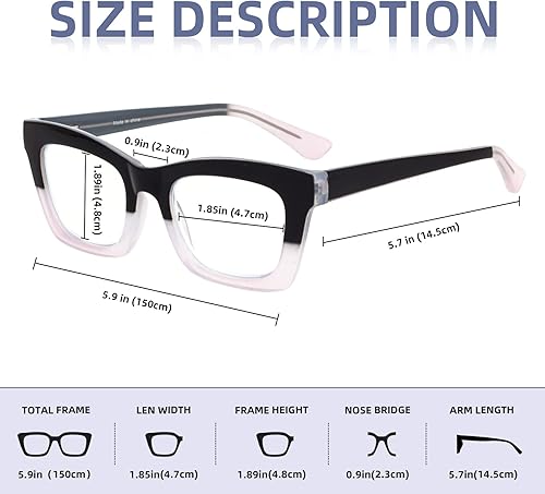 Miniatura 4 de Glarollirace Oprah Style Readers for Women Blue Light Blocking Reading Glasses, Cute Oversized Stylish Computer Readers